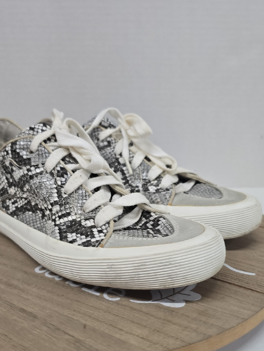 Zara Snakeskin Animal Print Trainers Sneakers Size 40 - Picture 4 of 14